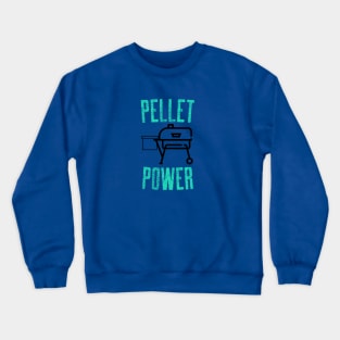 Pellet Power Smoker Design Gn Wh Crewneck Sweatshirt